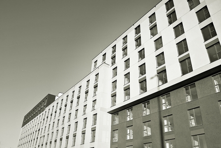 Modern, Luxury Apartment Building. Black and whiteの写真素材