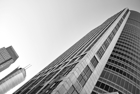 Modern office building. Architectural details of modern building. Black and white.の写真素材