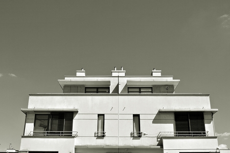 Modern, Luxury Apartment Building. Black and whiteの写真素材