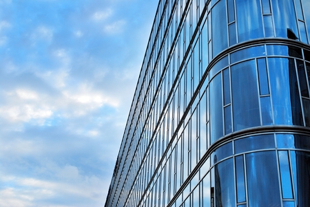Modern building.Modern office building with facade of glass