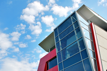 Modern building.Modern office building with facade of glass