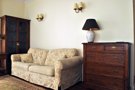 Warsaw, Poland. 22 July 2017. Interior of the apartment in Wilanow.のeditorial素材