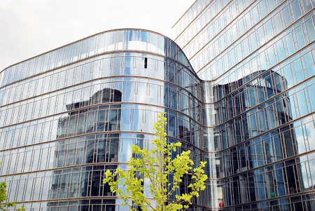 Modern building.Modern office building with facade of glassのeditorial素材