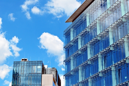 Modern building.Modern office building with facade of glass