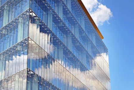 Modern building.Modern office building with facade of glass
