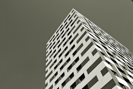 Modern, Luxury Apartment Building.Black and white.の写真素材