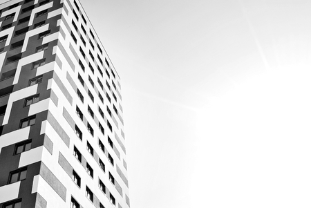 Modern, Luxury Apartment Building.Black and white.の写真素材