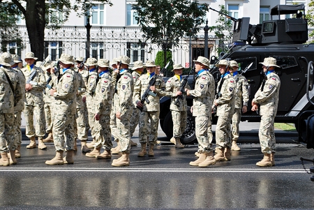 Warsaw, Poland.15 August 2017. Military parade in Warsaw on the occasion of the Polish Army Day.のeditorial素材