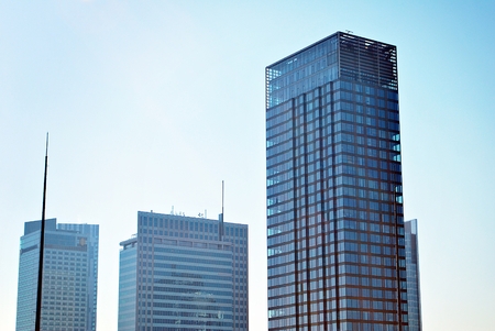 Warsaw, Poland. October 2, 2017. View of the modern skyscrapers in the city center.Warsaw skyline.のeditorial素材