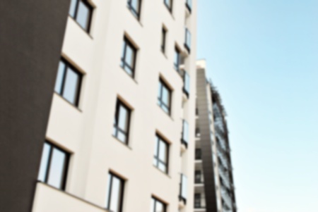 Abstract blur of modern apartment building.の写真素材