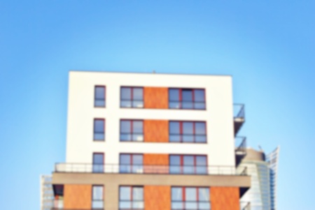 Abstract blur of modern apartment building.