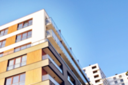 Abstract blur of modern apartment building.の写真素材