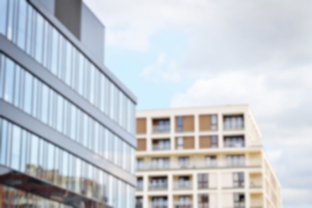 Abstract blur of modern apartment building.の写真素材