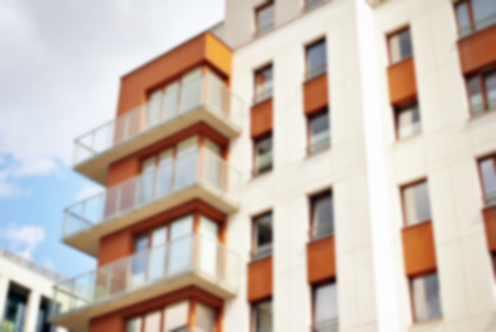 Abstract blur of modern apartment building.の写真素材