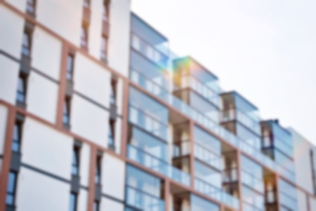 Abstract blur of modern apartment building.
