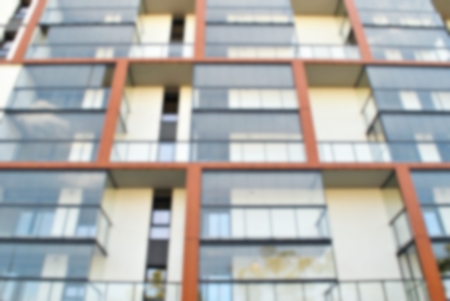 Abstract blur of modern apartment building.