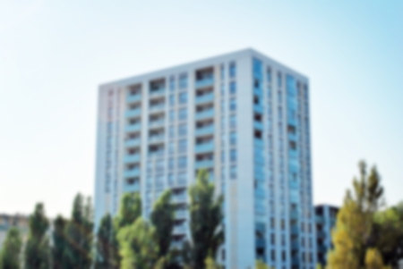 Abstract blur of modern apartment building.の写真素材