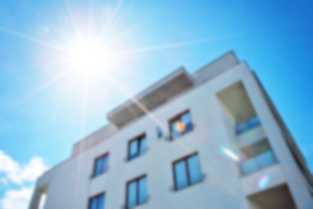 Abstract blur of modern apartment building.の写真素材