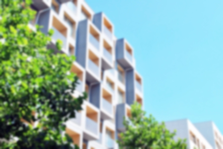 Abstract blur of modern apartment building.