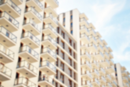 Abstract blur of modern apartment building.の写真素材