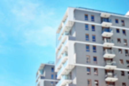 Abstract blur of modern apartment building.