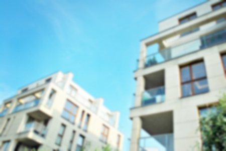 Abstract blur of modern apartment building.