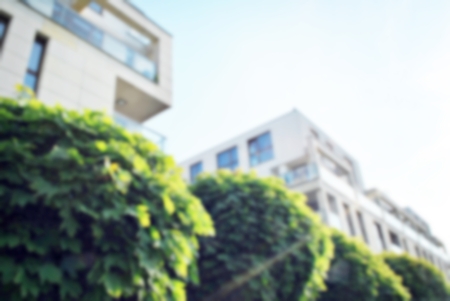 Abstract blur of modern apartment building.の写真素材