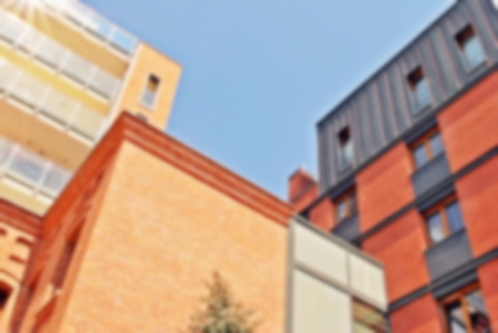 Abstract blur of modern apartment building.