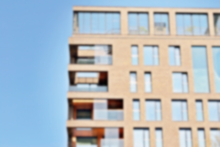 Abstract blur of modern apartment building.