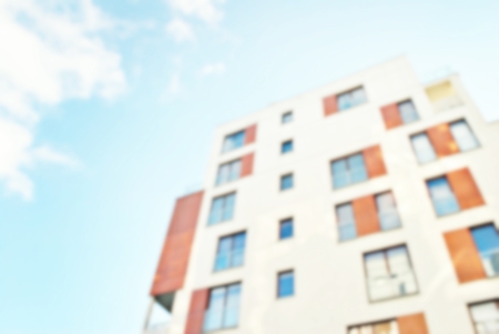 New apartment buildings blurred background