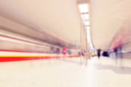 Blurry subway stationの写真素材