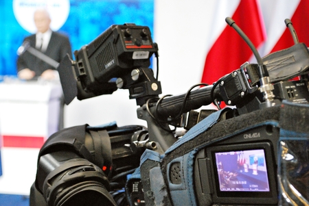 Warsaw, Poland. 14 November 2017.Press conference summarizing the two years of the party's governmentのeditorial素材