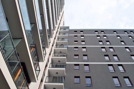Modern apartment building.