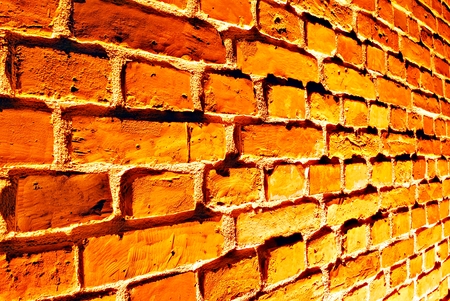 Old brick wall with street lightの写真素材