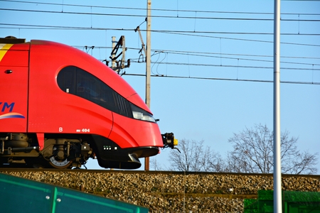 Red modern trainの写真素材