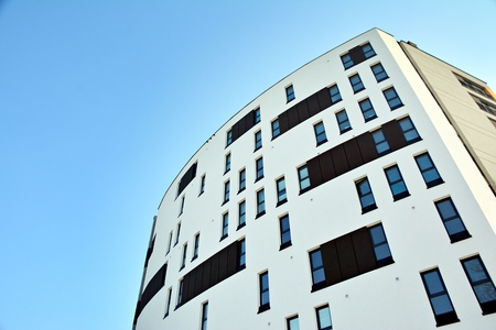 Facade of a modern apartment building.