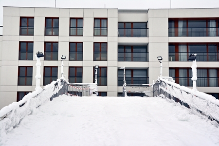 detail of a new modern apartment buildingの写真素材