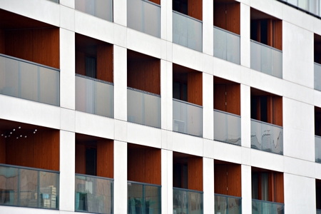 detail of a new modern apartment buildingの写真素材