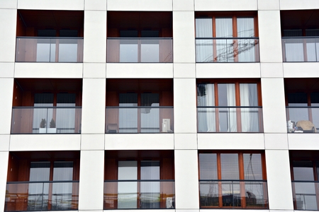 detail of a new modern apartment building