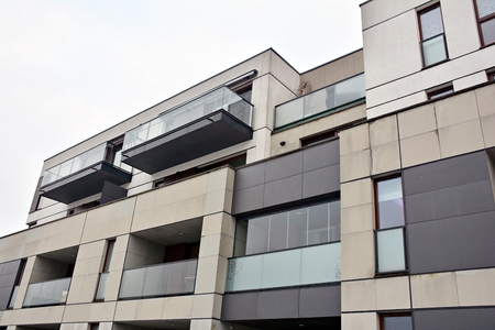 detail of a new modern apartment building