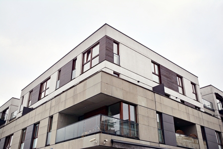 detail of a new modern apartment buildingの写真素材