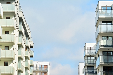 Detail of a new modern apartment building