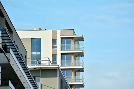 detail of a new modern apartment building