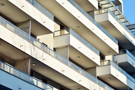 detail of a new modern apartment buildingの写真素材