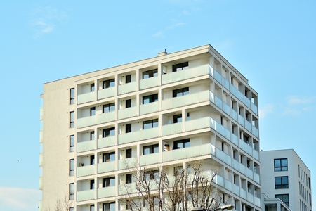 detail of a new modern apartment building