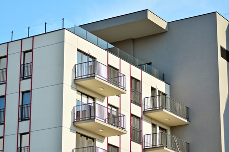 detail of a new modern apartment building