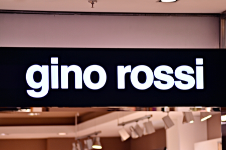 Warsaw, Poland. 14 March 2018. Sign Gino Rossi. Company signboard Gino Rossi