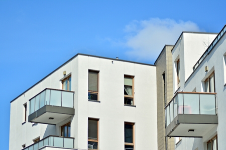 detail of a new modern apartment building