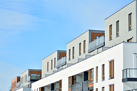 detail of a new modern apartment building