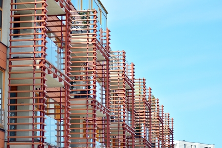 detail of a new modern apartment building